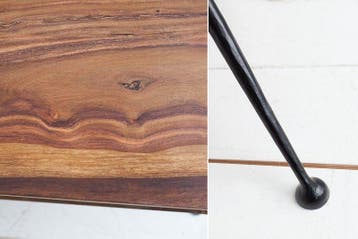 Retro salontafel ALPHA 100cm Sheesham steenafwerking met, Ophalen of Verzenden, Nieuw
