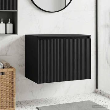 vidaXL Wand Gemonteerde Badkamerkast Zwart 62,5 x 44,5 x 50, Verzenden, Nieuw