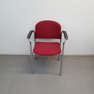 Car kantinestoel retro - rode stof (alleen per set), Huis en Inrichting, Stoelen, Ophalen of Verzenden, Nieuw