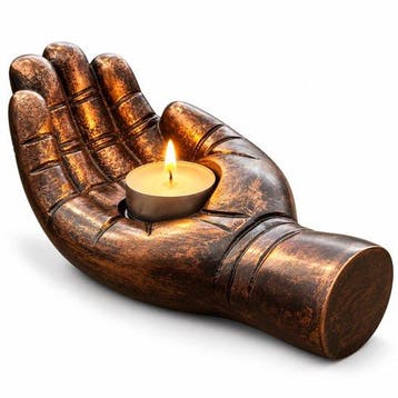 Urn Hand met Waxinelichthouder – Brons – 150 ml, Verzenden, Nieuw