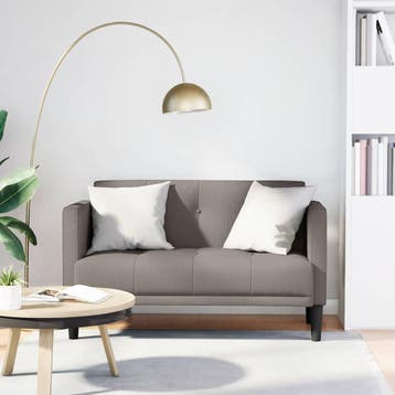 vidaXL Loveseat Bank Taupe 111 cm Stof, Huis en Inrichting, Banken | Bankstellen, Verzenden, Nieuw, Stof