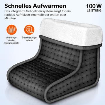 Elektrische Voetenwarmer - Wasbaar - 6 Standen - Antraciet -, Verzenden, Zo goed als nieuw