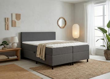 Opberg Boxspring Eefje - Antraciet - 180 x 210 cm, Overige kleuren, Verzenden, 210 cm, 180 cm