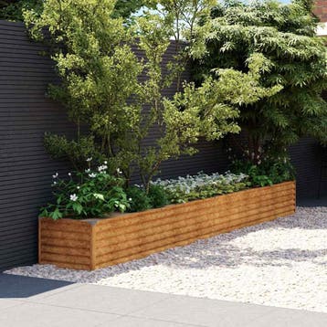 vidaXL Verhoogde tuinbak 386x50x36 cm cortenstaal, Verzenden, Minder dan 60 cm, Nieuw, Metaal
