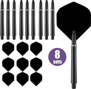 ABC Darts - Dart Flights en Dart Shafts Combi set - Zwart, Ophalen of Verzenden, Nieuw, Pijlen