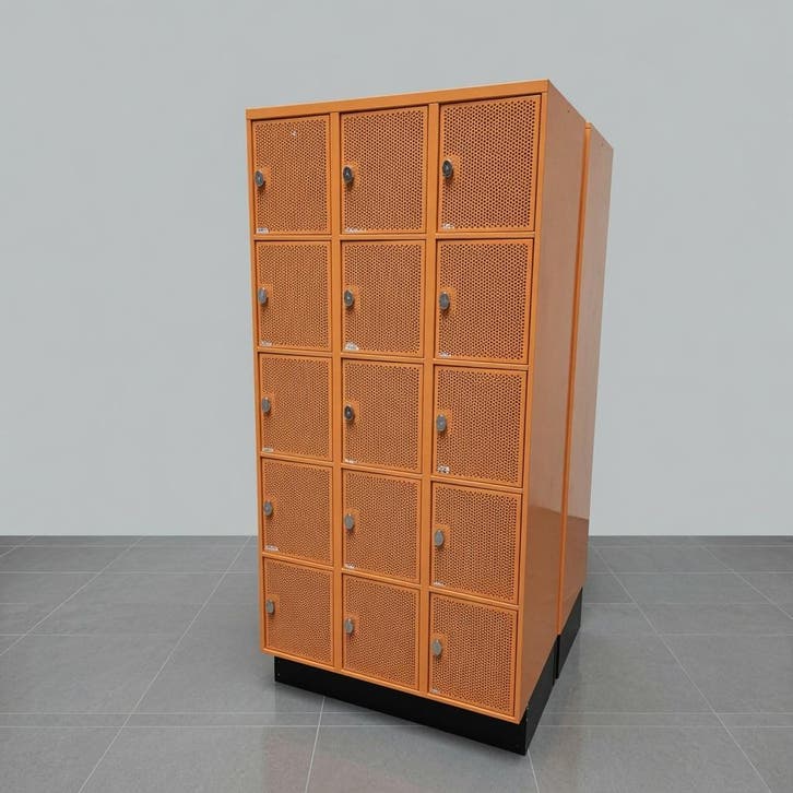 15-drs oranje metalen lockerkast - 190x90x55 cm, Huis en Inrichting, Kasten | Lockerkasten, Ophalen of Verzenden