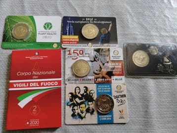 Europa. 2 Euro 2014/2020 ( 6 coincards incl. 2 Euro 2019