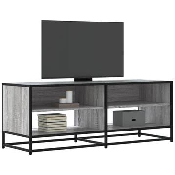 vidaXL Tv-meubel 120,5x40x46 cm bewerkt hout metaal grijs, Huis en Inrichting, Kasten | Televisiemeubels, Verzenden, Nieuw, Overige houtsoorten