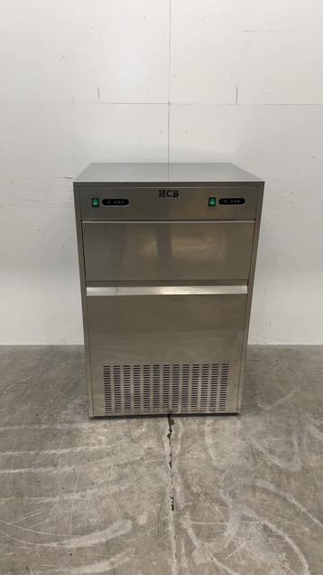 RVS HCB Ijsblokjesmachine 100 kg p/dag 44 kg bunkerinhoud, Ophalen of Verzenden, Gebruikt