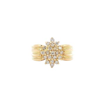 Gouden ring met diamant 18 karaat, Verzenden, Zo goed als nieuw, Goud