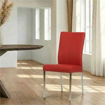 Leren eetkamerstoel Comfort - Toledo Ducati (rood) - Poten, Ophalen of Verzenden, Nieuw, Leer, Modern