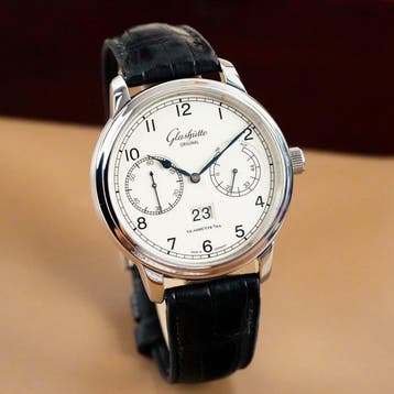 Glashütte Original - Senator Observer Panorama Date White, Nieuw