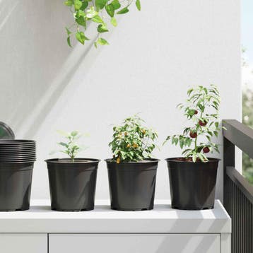 vidaXL Bloempot 100 pcs Zwart Ø 15 x 13 cm Kunststof, Tuin en Terras, Kunststof, Minder dan 30 cm, Verzenden, Minder dan 60 cm