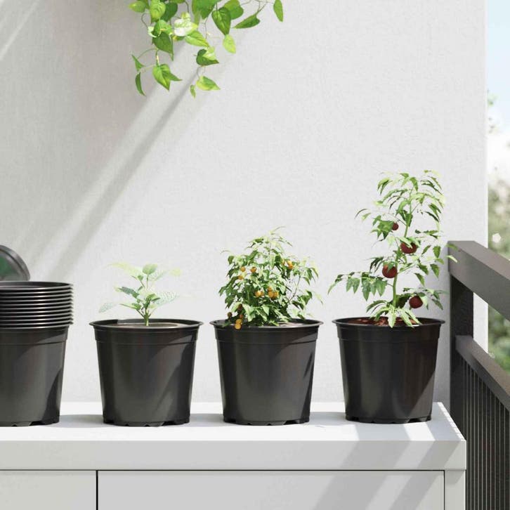 vidaXL Bloempot 100 pcs Zwart Ø 15 x 13 cm Kunststof, Tuin en Terras, Bloembakken en Plantenbakken, Minder dan 60 cm, Nieuw, Kunststof
