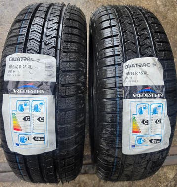 185/60r15 88H XL Vredestein All Seasons 2 stuks, Ophalen, 15 inch, Nieuw, 185 mm