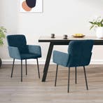 vidaXL Eetkamerstoelen 2 st fluweel blauw, Huis en Inrichting, Stoelen, Verzenden, Nieuw, Blauw