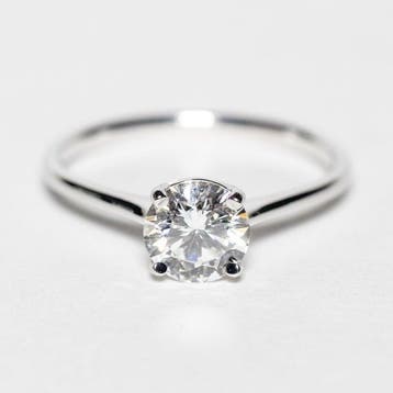 Zonder minimumprijs - Ring - 18 karaat Witgoud - 1.00ct. tw., Sieraden, Tassen en Uiterlijk, Nieuw