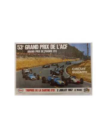 1967 53E GRAND PRIX LACF FRANCE ORIGINELE POSTER, Nieuw, Author