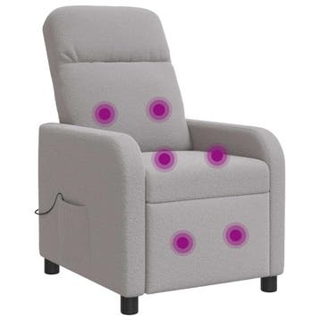 vidaXL Massage Recliner Lichtgrijs Bouclé, Verzenden, Nieuw