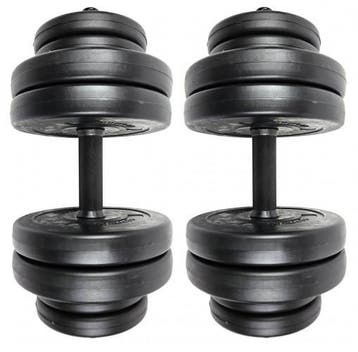 Dumbbellset 2×15 kg | Verstelbaar | 28 mm | halterset, Verzenden, Nieuw, Benen, Dumbbell