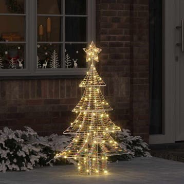 vidaXL Kerstboom met 120 LED Warmwit 120,5 cm PET, Diversen, Kerst, Verzenden, Nieuw