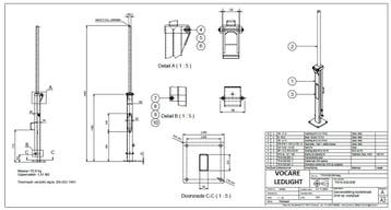 3, 4 of 5 meter stalen kantelmast heavy-duty met voetpla..., Nieuw