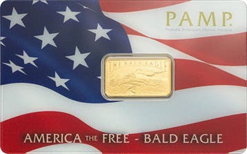 5 gram Goudbaar - Pamp Suisse - America the Free - Bald, Verzenden, Goud