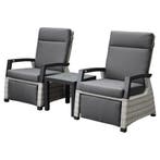 Dallas lounge balkonset 3 delig verstelbare rugleuning en, Ophalen of Verzenden, Nieuw, Wicker