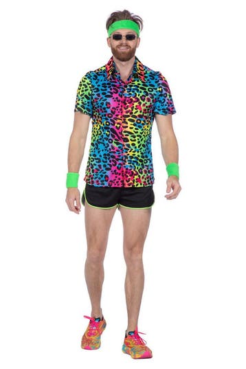 Party Blouse Heren Regenboog Neon Panter, Kleding | Heren, Ophalen of Verzenden, Nieuw
