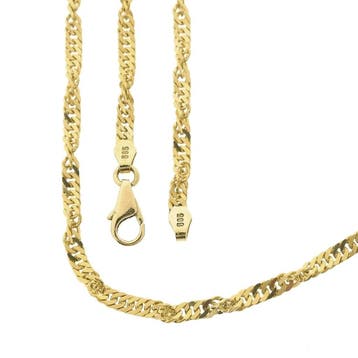 Gouden gedraaide gourmetschakel ketting, Ophalen of Verzenden, Gebruikt, Goud, Goud