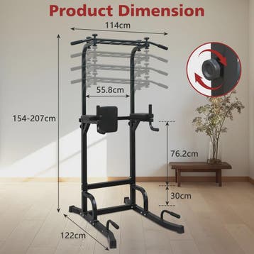 Krachtstation Power Tower: Pull-up Bar, Dip Station & Fitnes, Verzenden, Nieuw