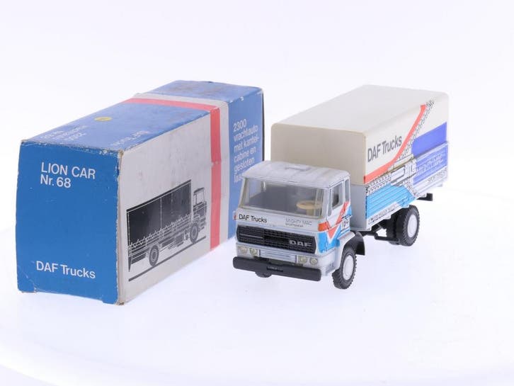 Schaal 1:50 Lion Car DAF vrachtauto met kantel-cabine en..., Hobby en Vrije tijd, Modelauto's | 1:50, Zo goed als nieuw, Ophalen of Verzenden