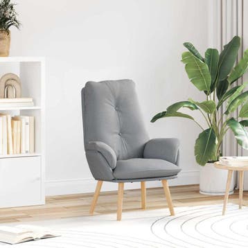 vidaXL Fauteuil Lichtgrijs 69 x 74 x 93 cm Stof en multiplex, Verzenden, Nieuw