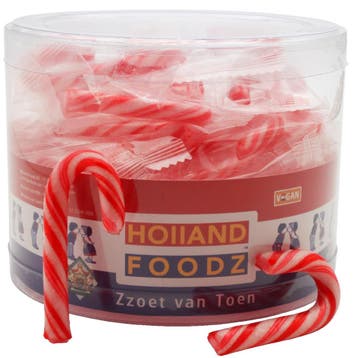Holland Foodz Mini Zuurstok Rood-Wit 30st., Verzenden, Nieuw