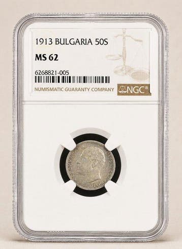 Bulgarije. Ferdinand I. 50 Stotinki 1913 - NGC MS62