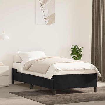 vidaXL Bedframe fluweel zwart 90x190 cm, Huis en Inrichting, 90 cm, Eenpersoons, Verzenden, Zwart