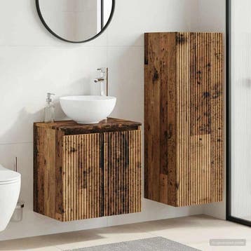 vidaXL Badkamermeubelset 2 st Oud hout 33 x 34,5 x 100 cm, Verzenden, Nieuw