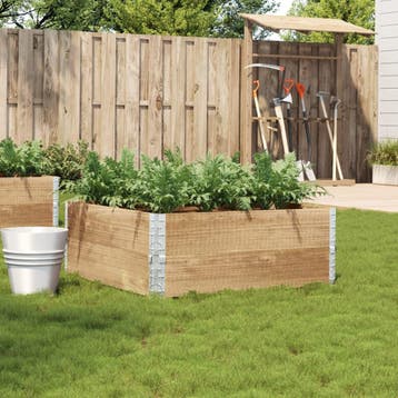 vidaXL Plantenbak 100x100 cm massief grenenhout, Tuin en Terras, Bloembakken en Plantenbakken, Verzenden, Nieuw, Hout