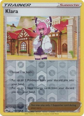 Klara 145/198 reverse holo Chilling Reign, Ophalen of Verzenden, Nieuw, Losse kaart, Foil
