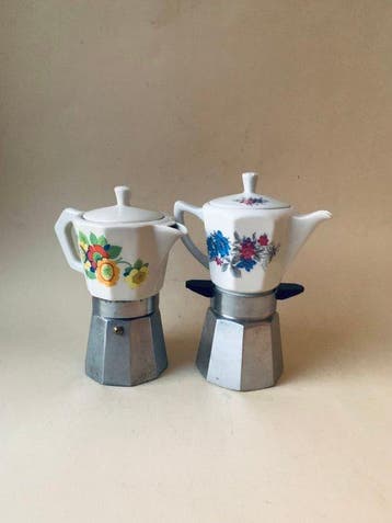 Koffiepot (2) - Aluminium, Porselein - vintage en zeldzaam, Antiek en Kunst