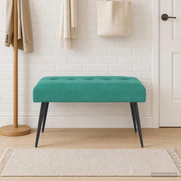 vidaXL Bank met knoopverstelling Turquoise 80 x 40 x 46 cm, Huis en Inrichting, Banken | Bankstellen, Verzenden, Nieuw, Stof