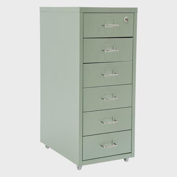Stalen Archiefkast met Wielen en Slot - 5 Lades - 28x41x69cm, Huis en Inrichting, Verzenden, Nieuw