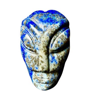 Alien Skull en Lapis Lapis - premium Gravure - Hoogte: 50 mm