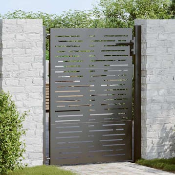 vidaXL Tuinpoort met slot Zwart 110 x 130 cm Gepoedercoat, Verzenden, Nieuw