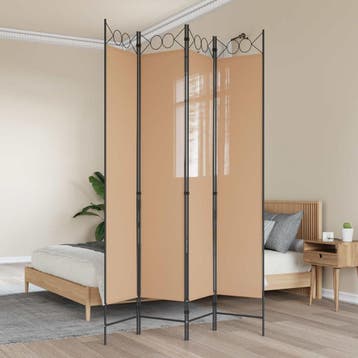 vidaXL 4-panelen roomdivider Beige 160 x 220 cm Stof, Huis en Inrichting, Woonaccessoires | Kamerschermen, Verzenden, Nieuw