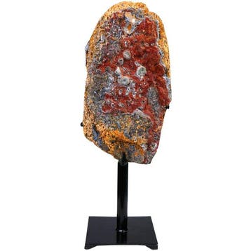 Museumstuk - Sprankelend rood-blauwe chalcedoon - Geode -