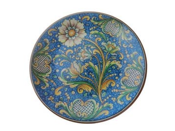 Caltarigone - Wandbord - traditionelles Design - Keramiek -