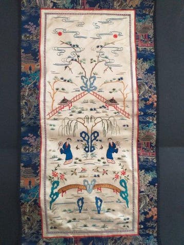 Paneel - Zijde - China - Qing Dynastie (1644-1911) - Zijden