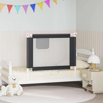 vidaXL Bedhekje peuter 100x25 cm stof donkergrijs, Verzenden, Nieuw
