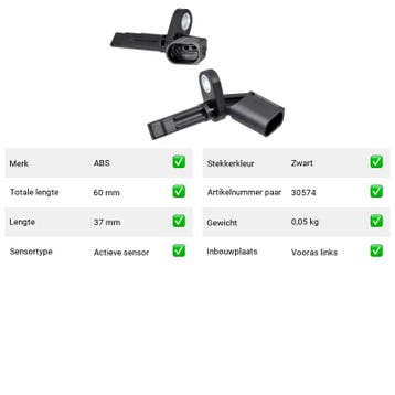 ABS-sensor Audi A8 6.3 W12 quattro (4H2, 4H8, 4HC, 4HL) Van, Verzenden, Nieuw, Audi